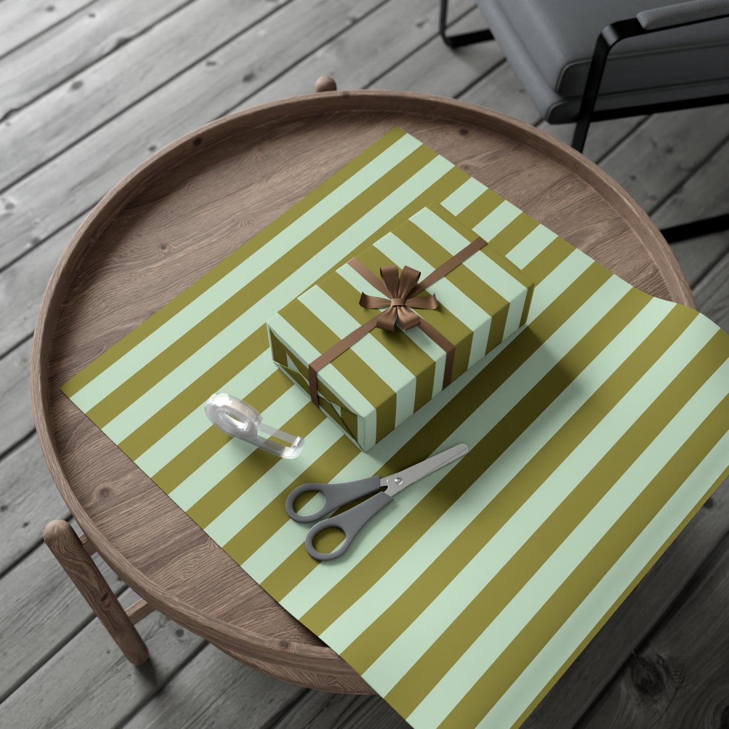 Gift Wrap Paper | Olive Stripe