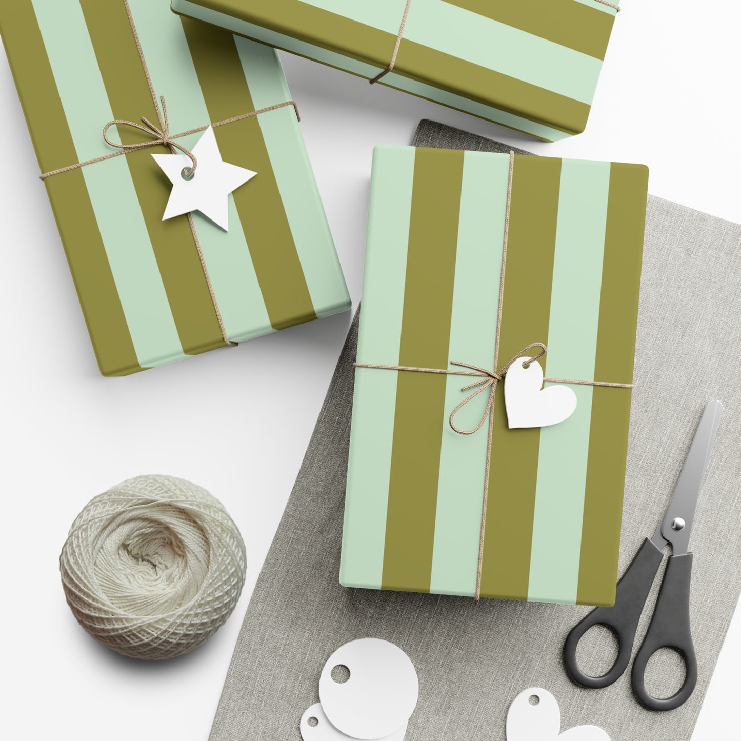 Gift Wrap Paper | Olive Stripe