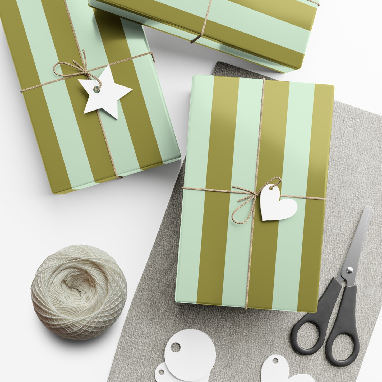 Gift Wrap Paper | Olive Stripe