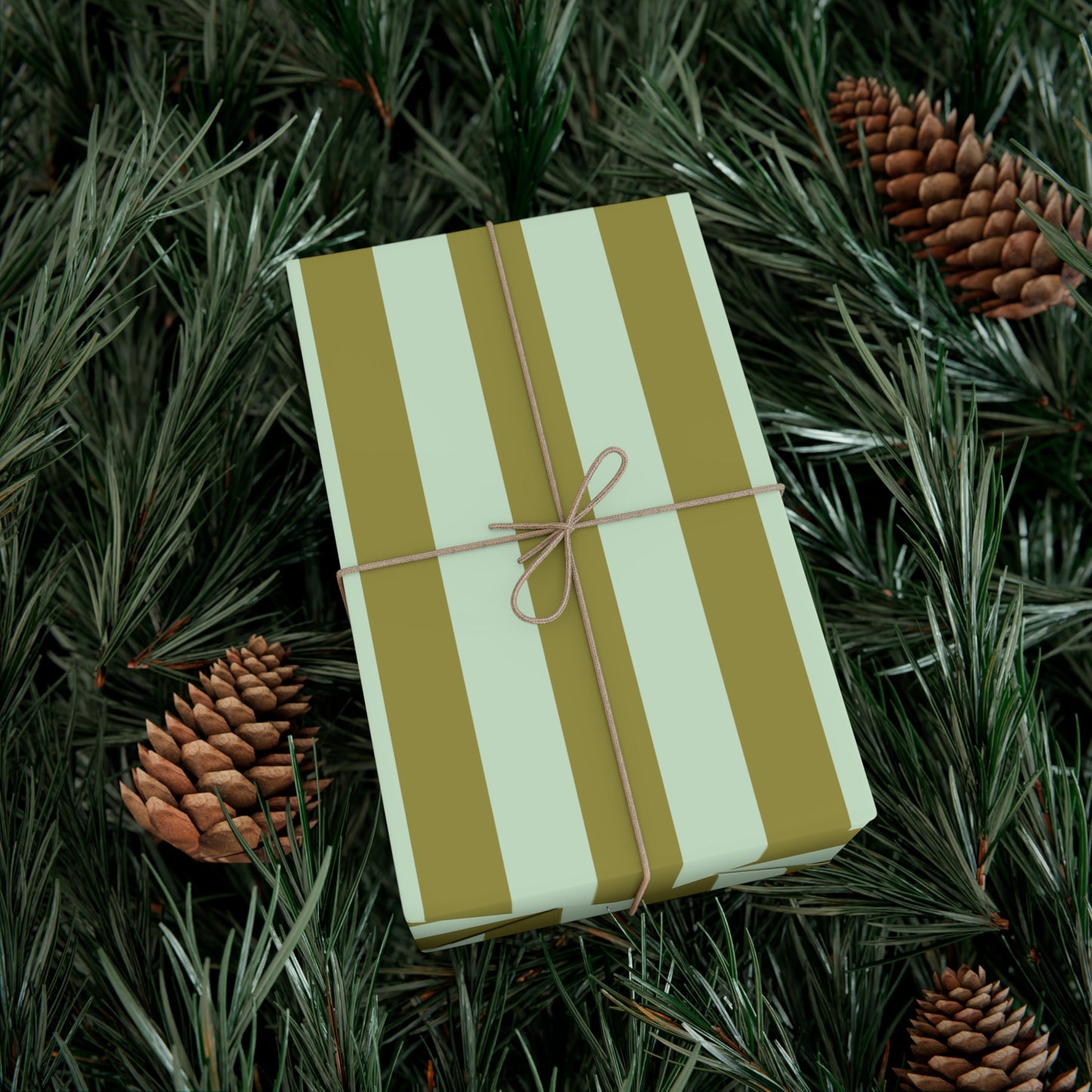 Gift Wrap Paper | Olive Stripe