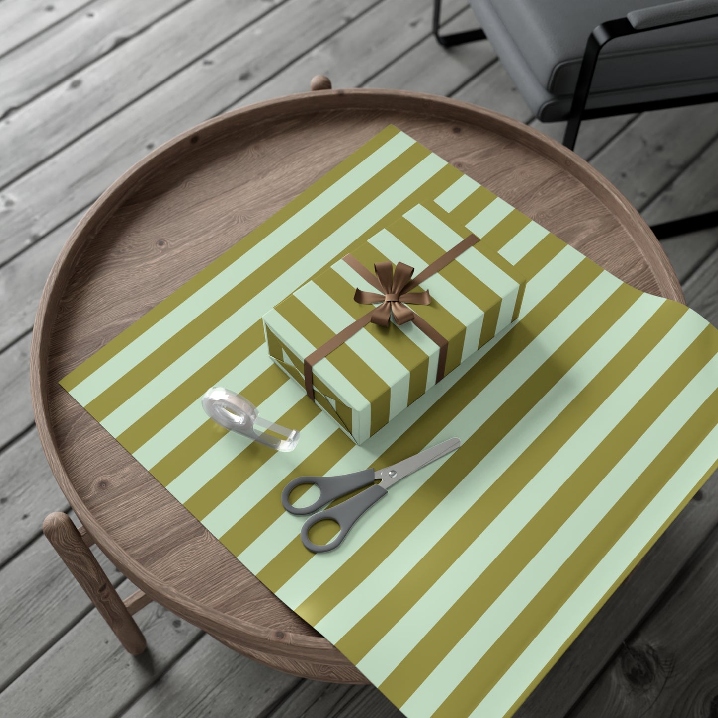 Gift Wrap Paper | Olive Stripe