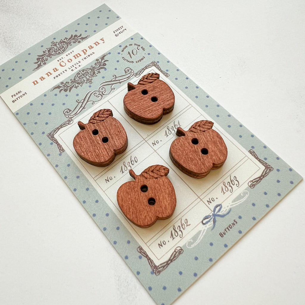 Apple wood buttons | Set of 4