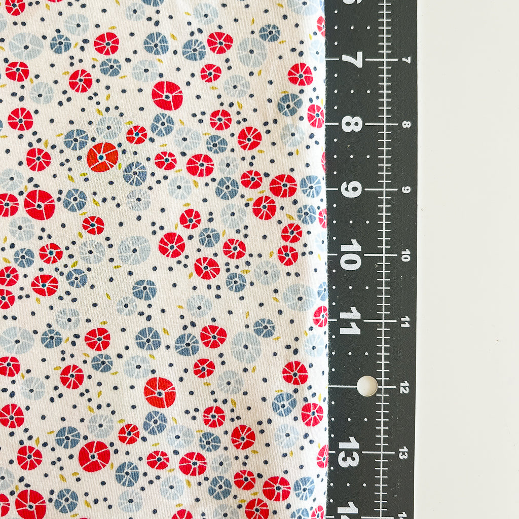 Barnacles Cherry KNIT fabric by Amy Sinibaldi | 1.75 yard