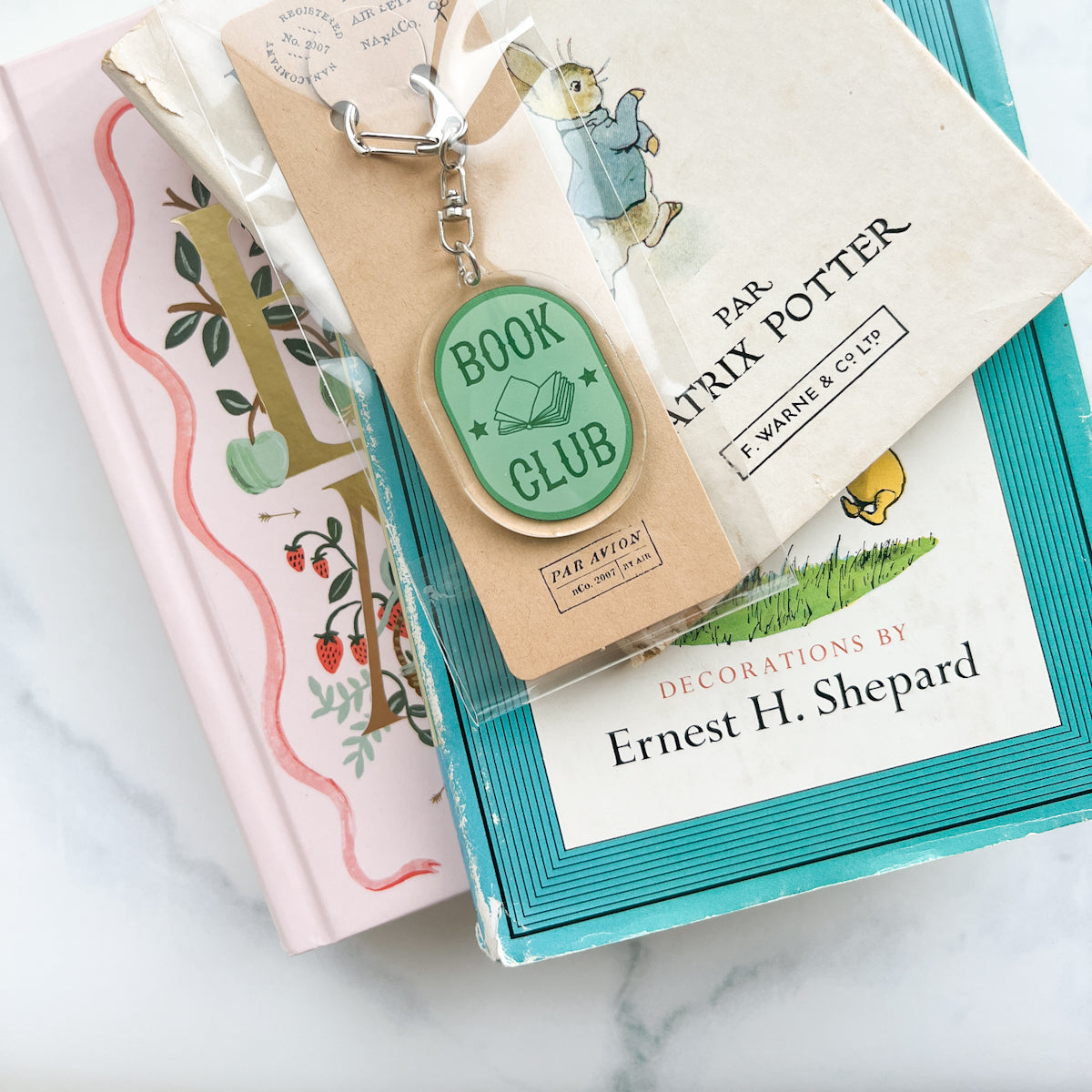 Book Club Acrylic Zipper Pull Keychain Charm