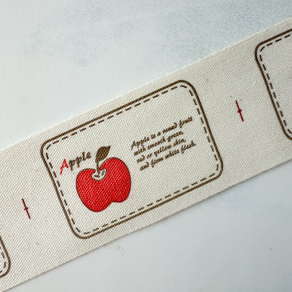 Bordered Fruit Printed Cotton Labels | Strawberry Set