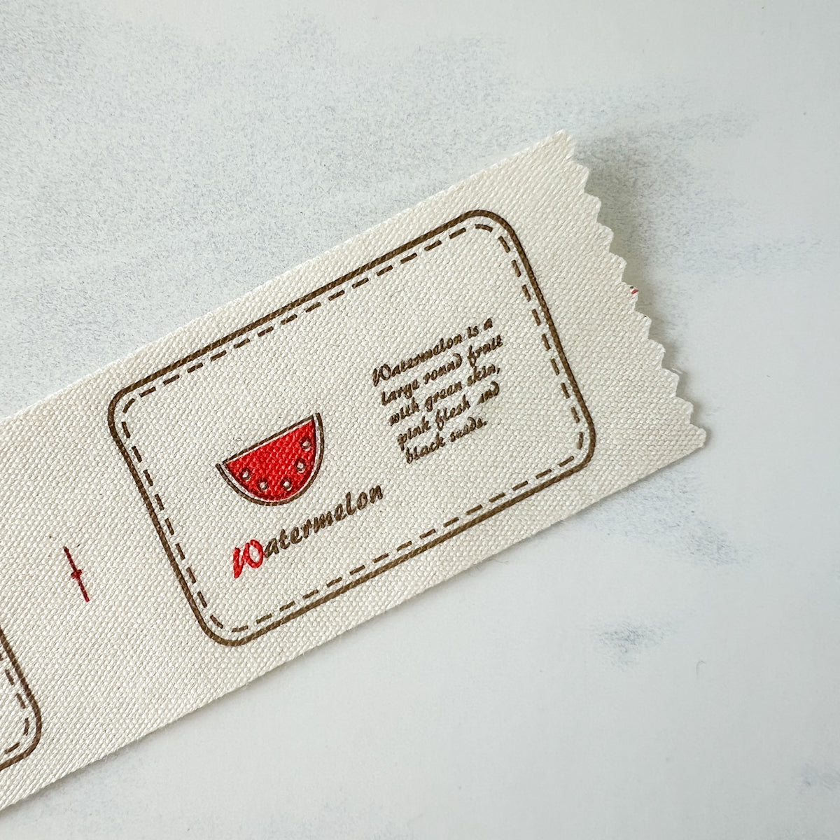Bordered Fruit Printed Cotton Labels | Strawberry Set