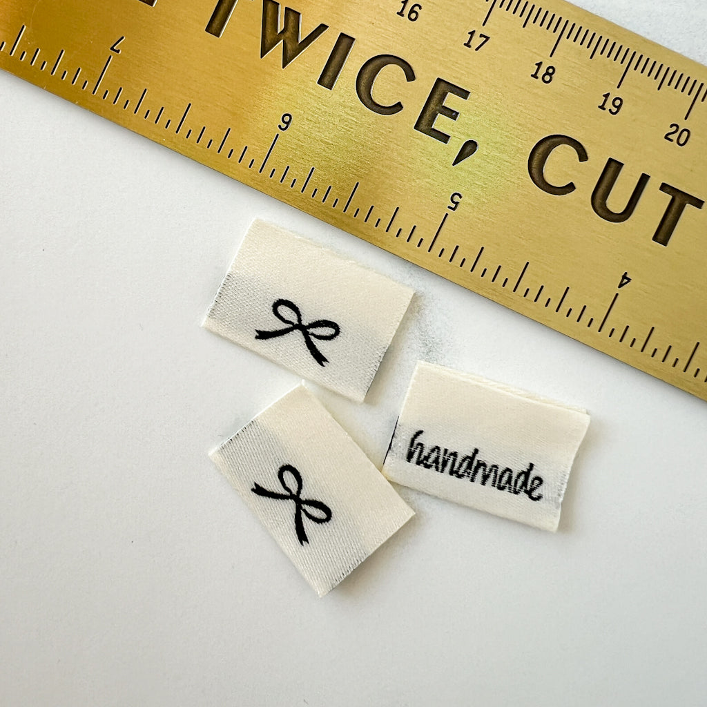 Handmade Bow woven folded labels | set of 3 labels