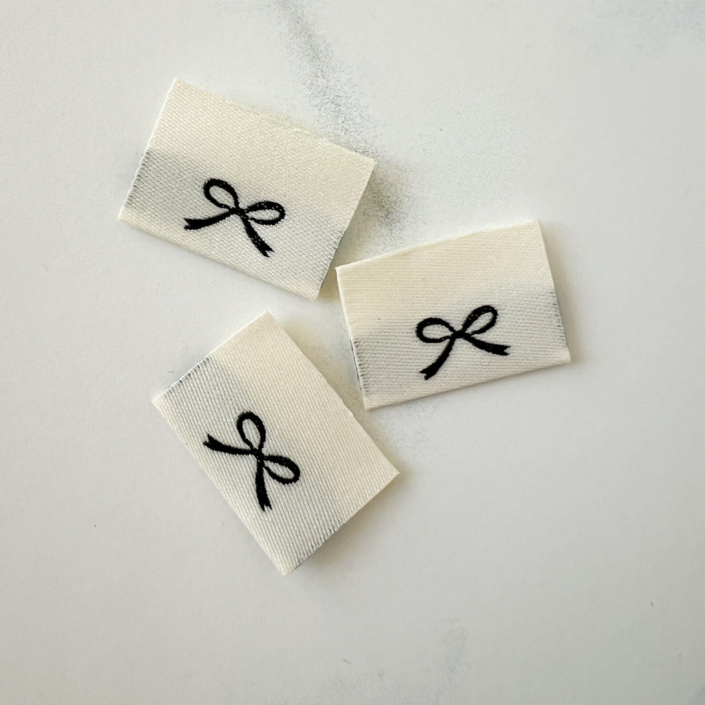 Handmade Bow woven folded labels | set of 3 labels