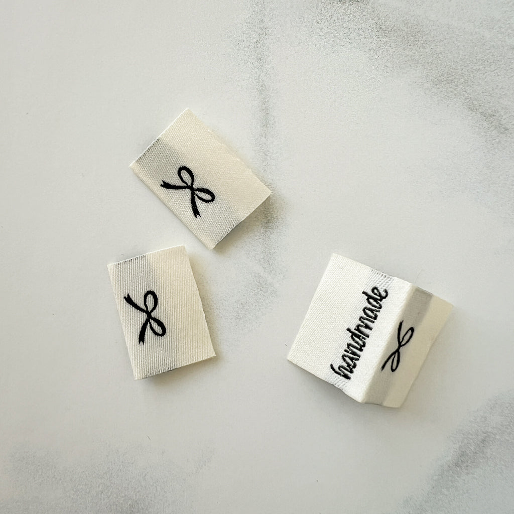 Handmade Bow woven folded labels | set of 3 labels