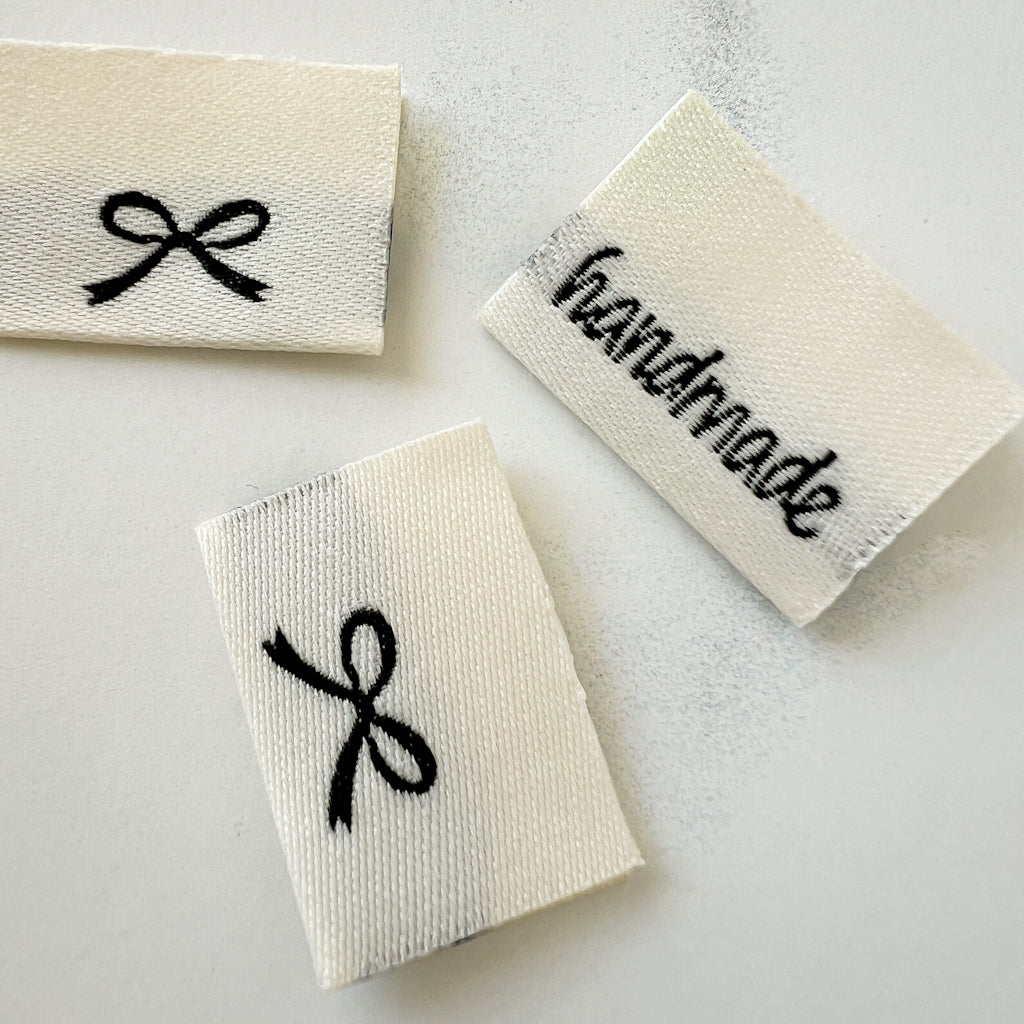 Handmade Bow woven folded labels | set of 3 labels