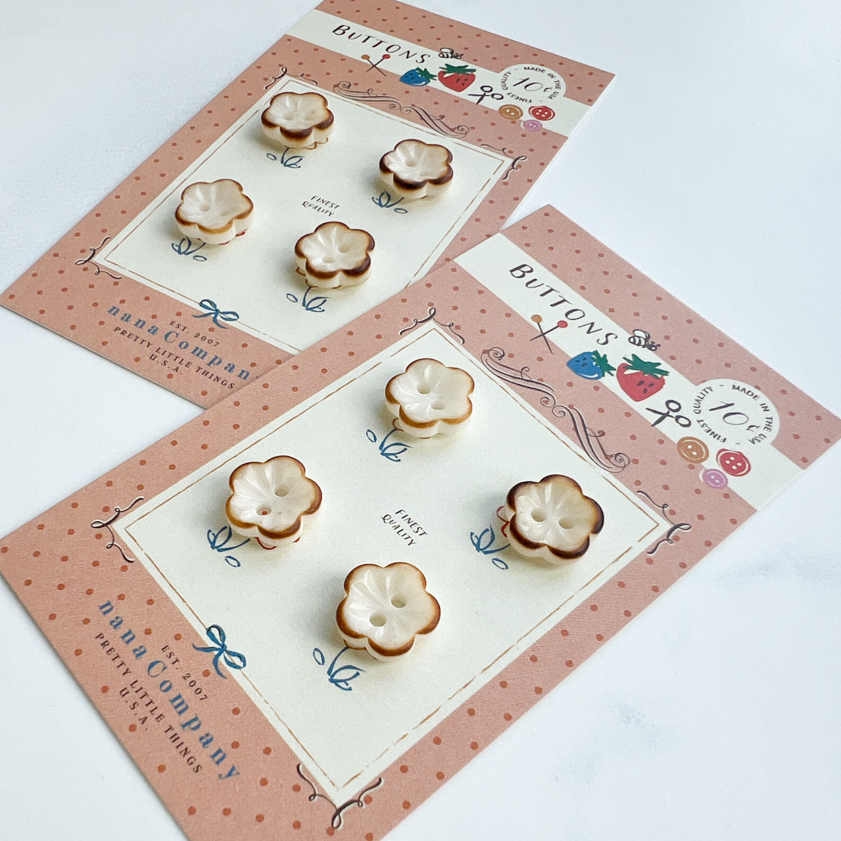 Brown Sugared Flower Resin Sewing Craft Buttons