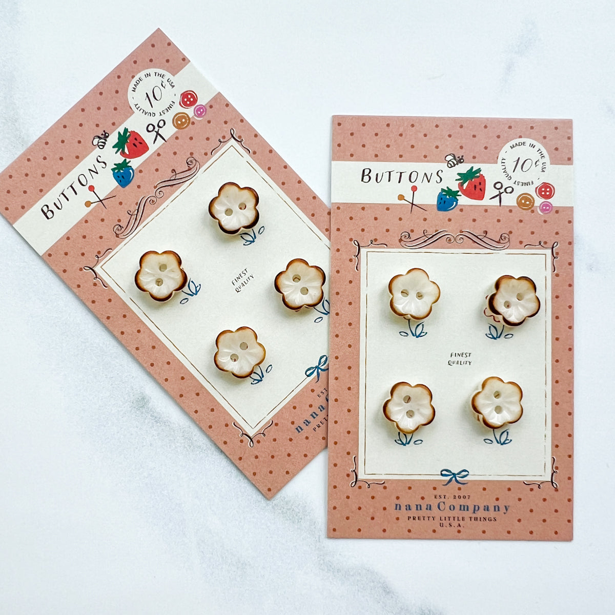 Brown Sugared Flower Resin Sewing Craft Buttons