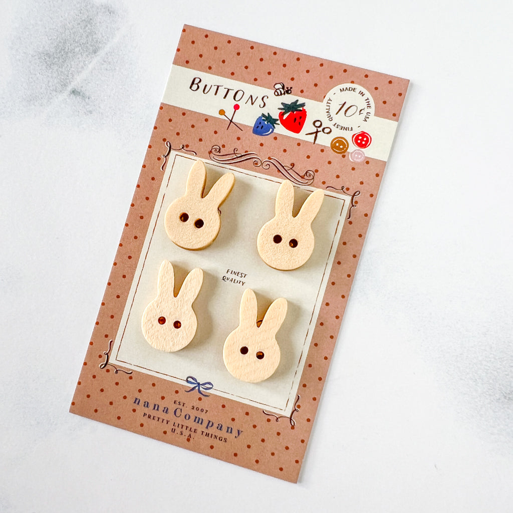 Bunny Ears wood buttons | Set of 4