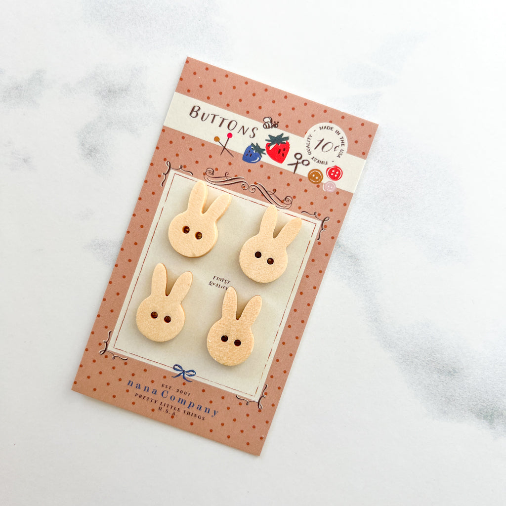 Bunny Ears wood buttons | Set of 4
