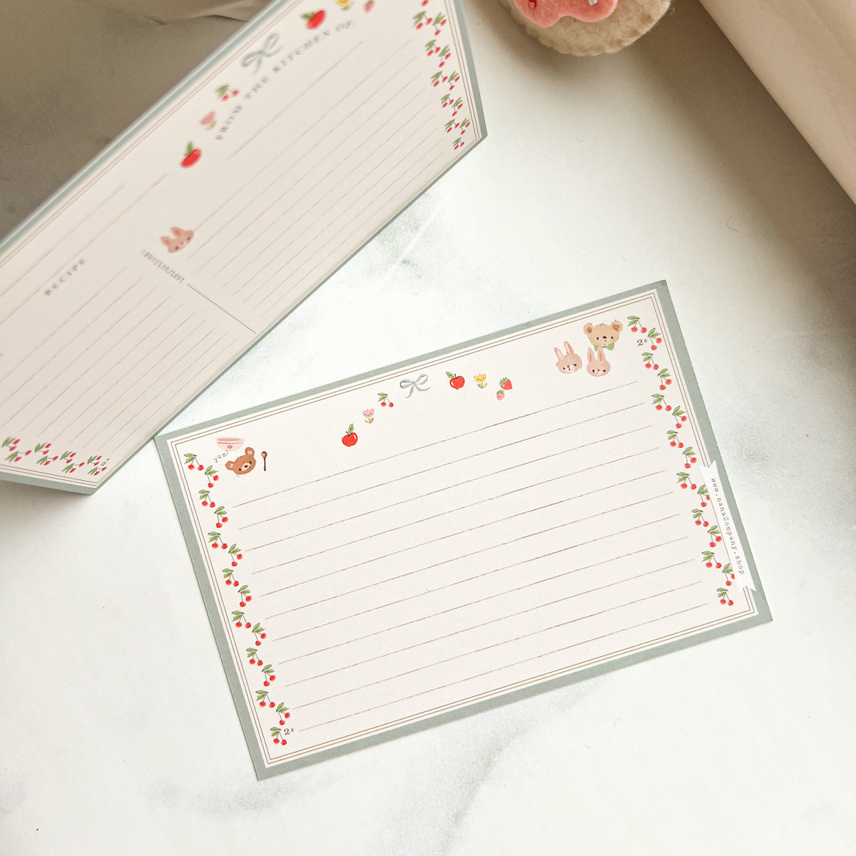 Cherry Border Recipe Cards | Set of ten