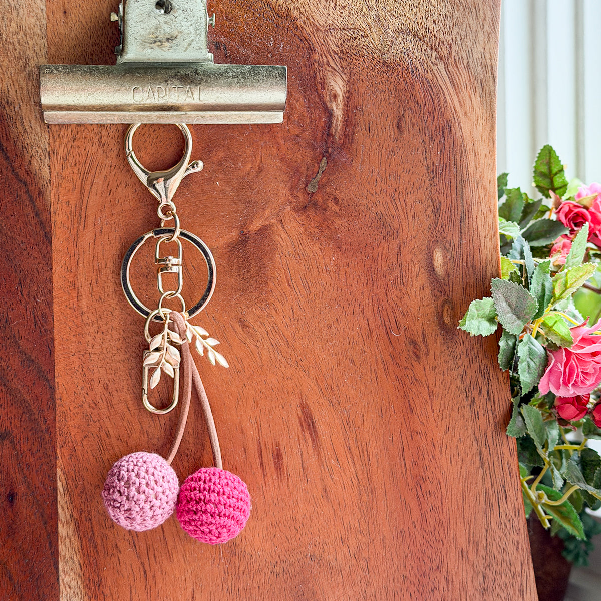 Cherry Crochet Accented Clip-on Clip-off Clasps | Choose Color