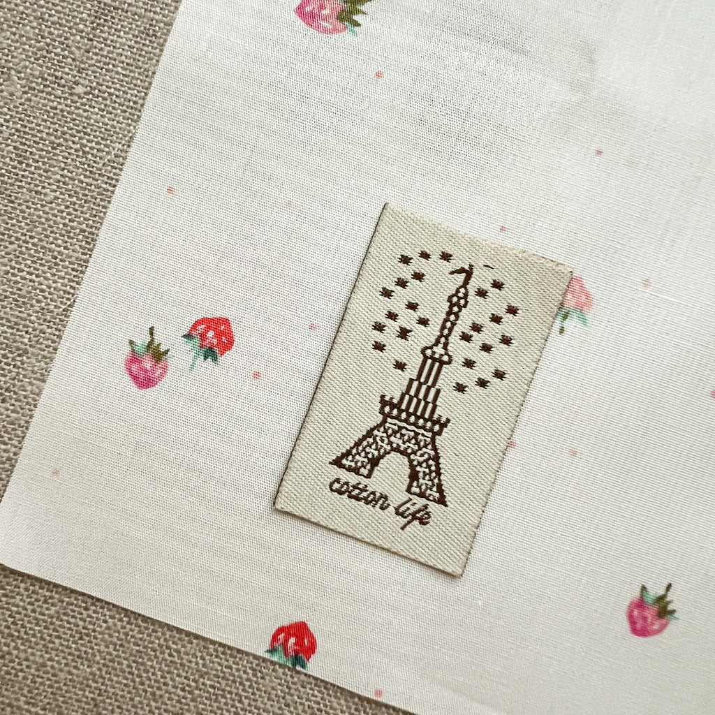 Cotton Life Eiffel Tower Woven Labels | set of 3