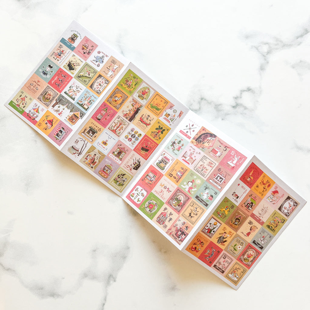 Whimsical Retro French Stamp Stickers