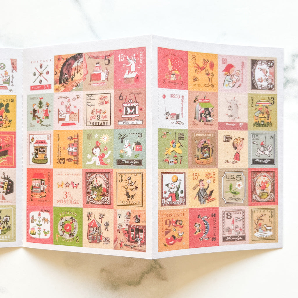 Whimsical Retro French Stamp Stickers