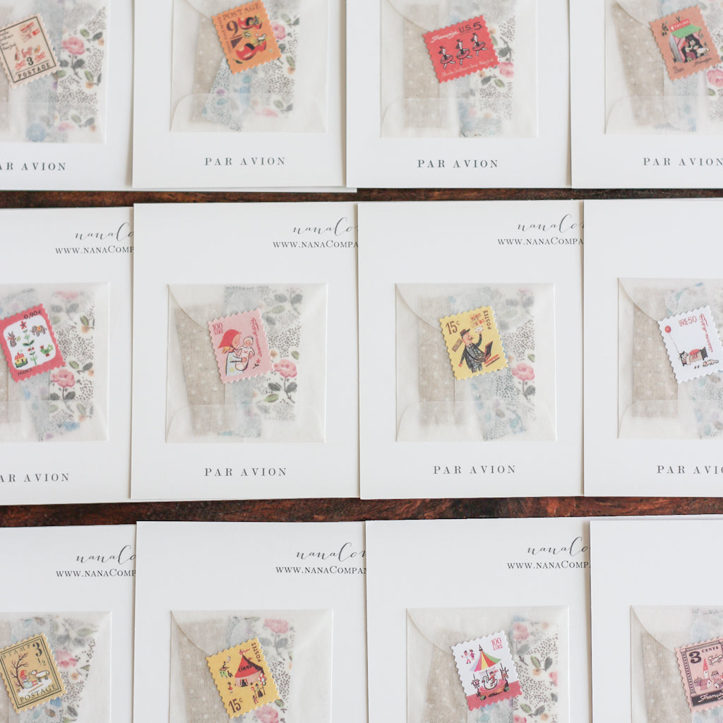 Whimsical Retro French Stamp Stickers