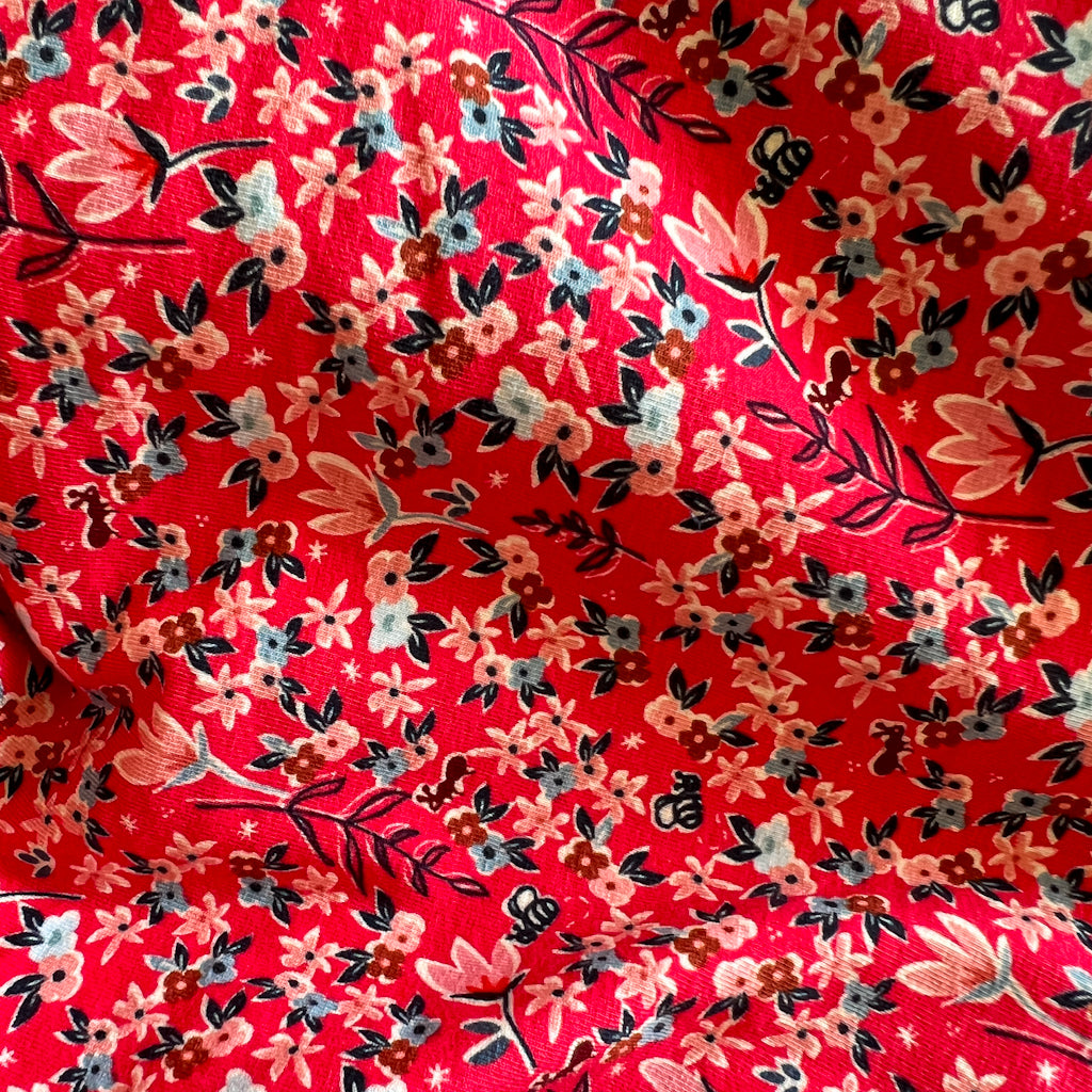 Garden of Dreams- Rouge KNIT fabric by Amy Sinibaldi | 1 yard