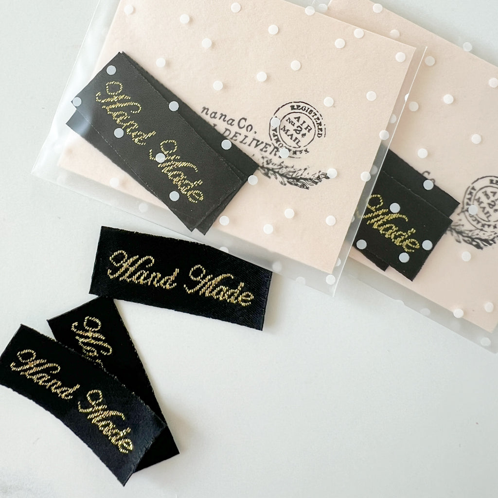 Hand Made Gold Woven Labels | set of 3
