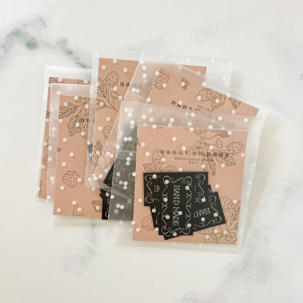 Handmade Scroll Black Woven Labels | set of 4