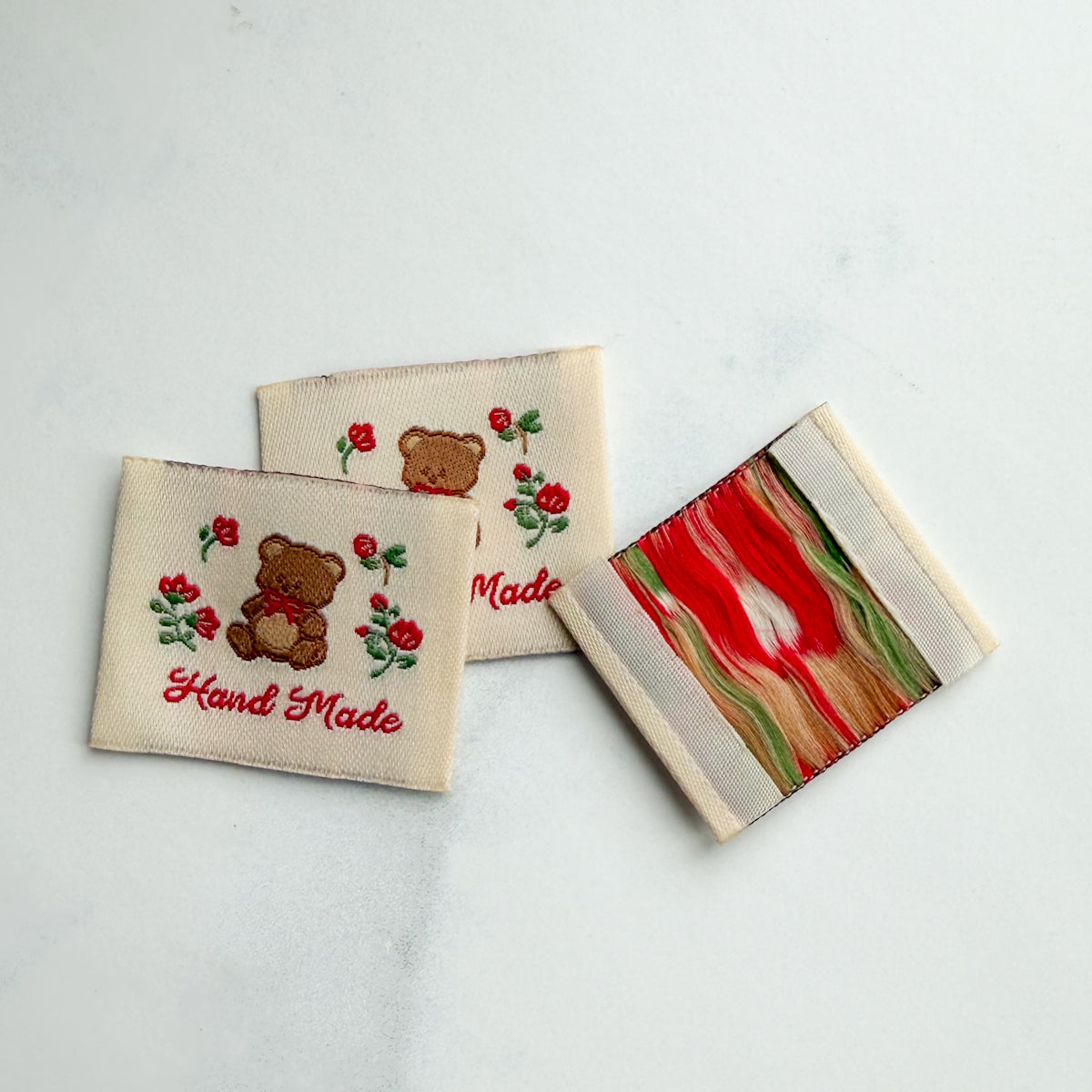 Sweet Bear Hand Made Woven Labels | Set of Three Labels