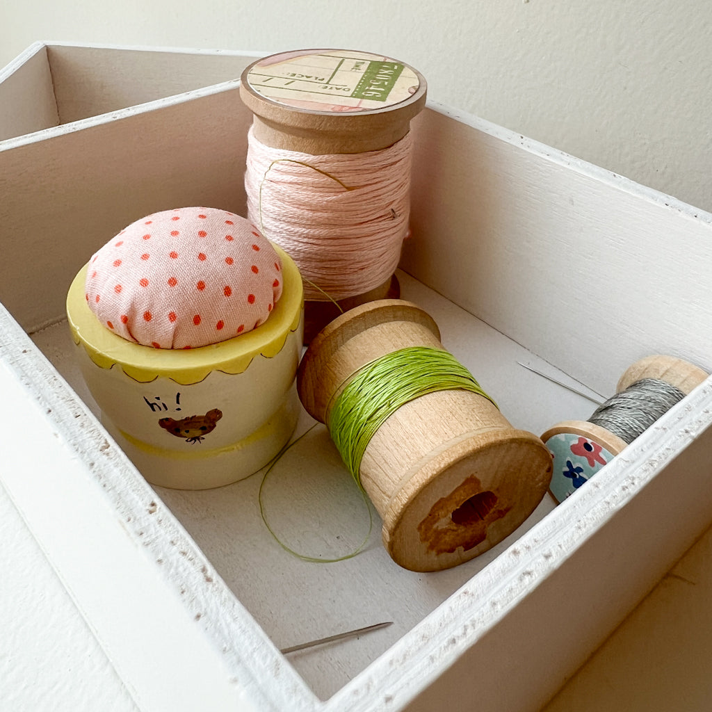 Hand Painted Wood Egg Cup Pin Cushion | No.3