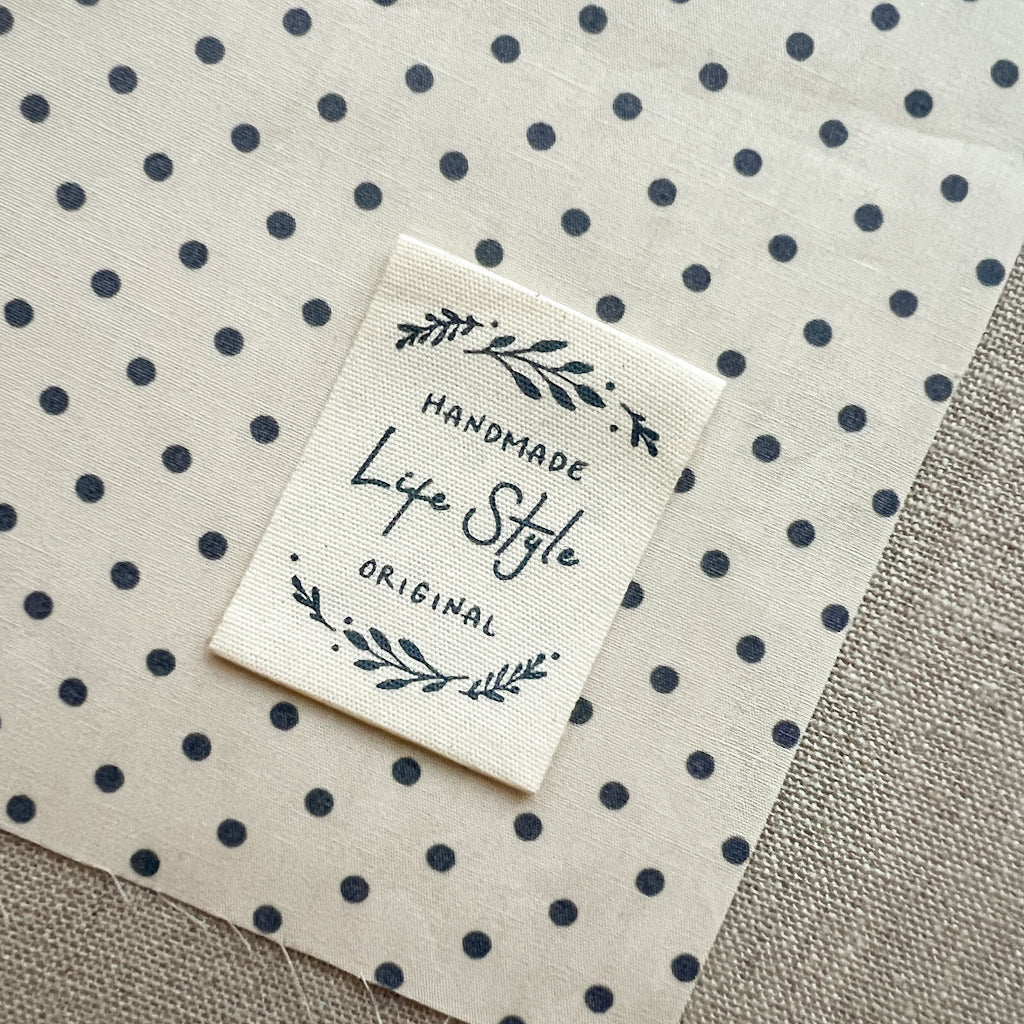 Hand Made Life Style Printed Cotton Labels | set of 3
