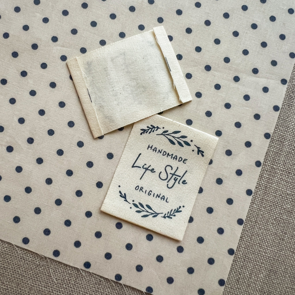 Hand Made Life Style Printed Cotton Labels | set of 3