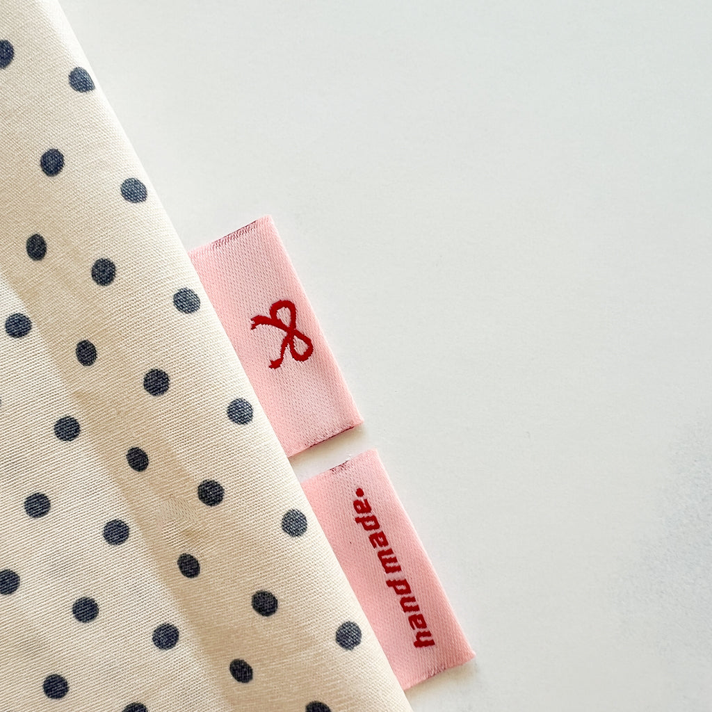Handmade Red Bow woven folded labels | set of 4 labels