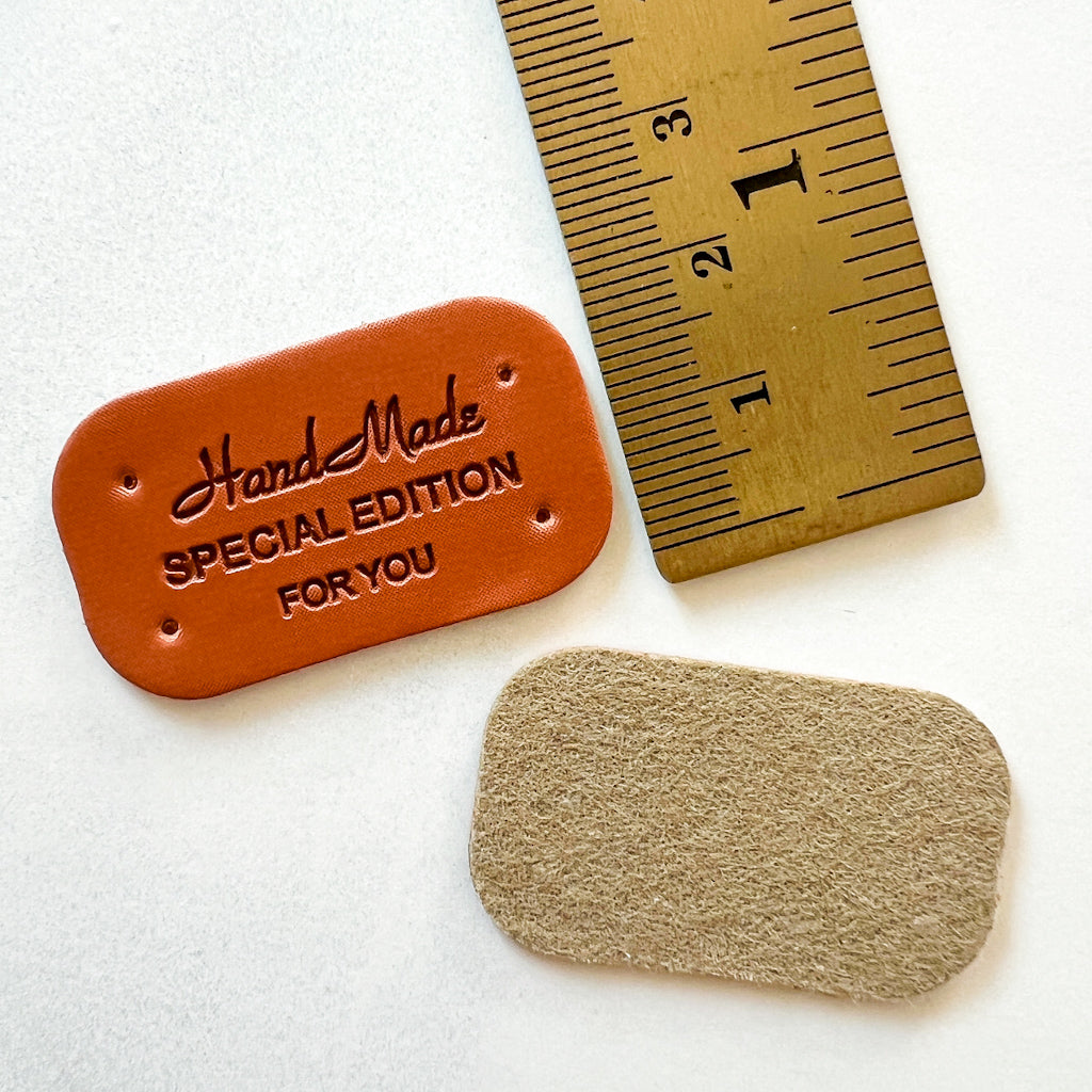 Handmade Special Edition Sew In Labels | set of 3 - Caramel