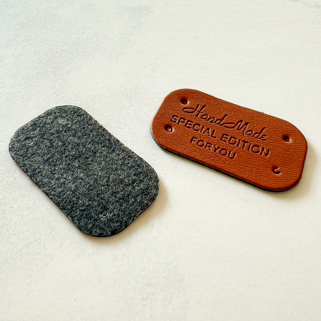 Handmade Special Edition Sew In tags | set of 3 - Textured Brown