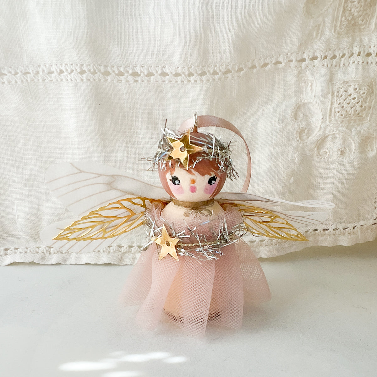 Hand Painted Holiday Fairy Angels | Medium with Pink dress | Choose Angel No.12-16