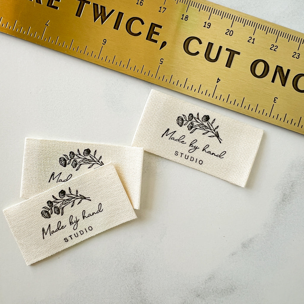 Made by hand Studio Printed Cotton Labels | set of 3