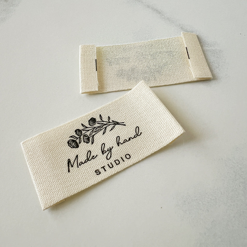 Made by hand Studio Printed Cotton Labels | set of 3