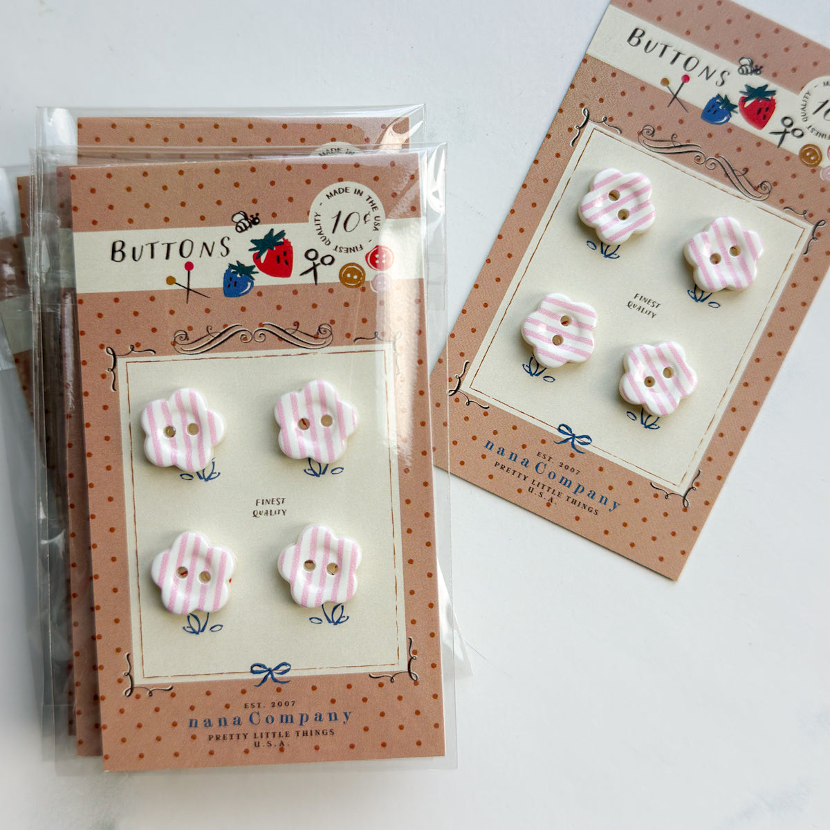 Candy Striped Buttons at nanaCompany
