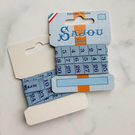 Sajou Dressmaker Blue Ribbon on Card | One meter