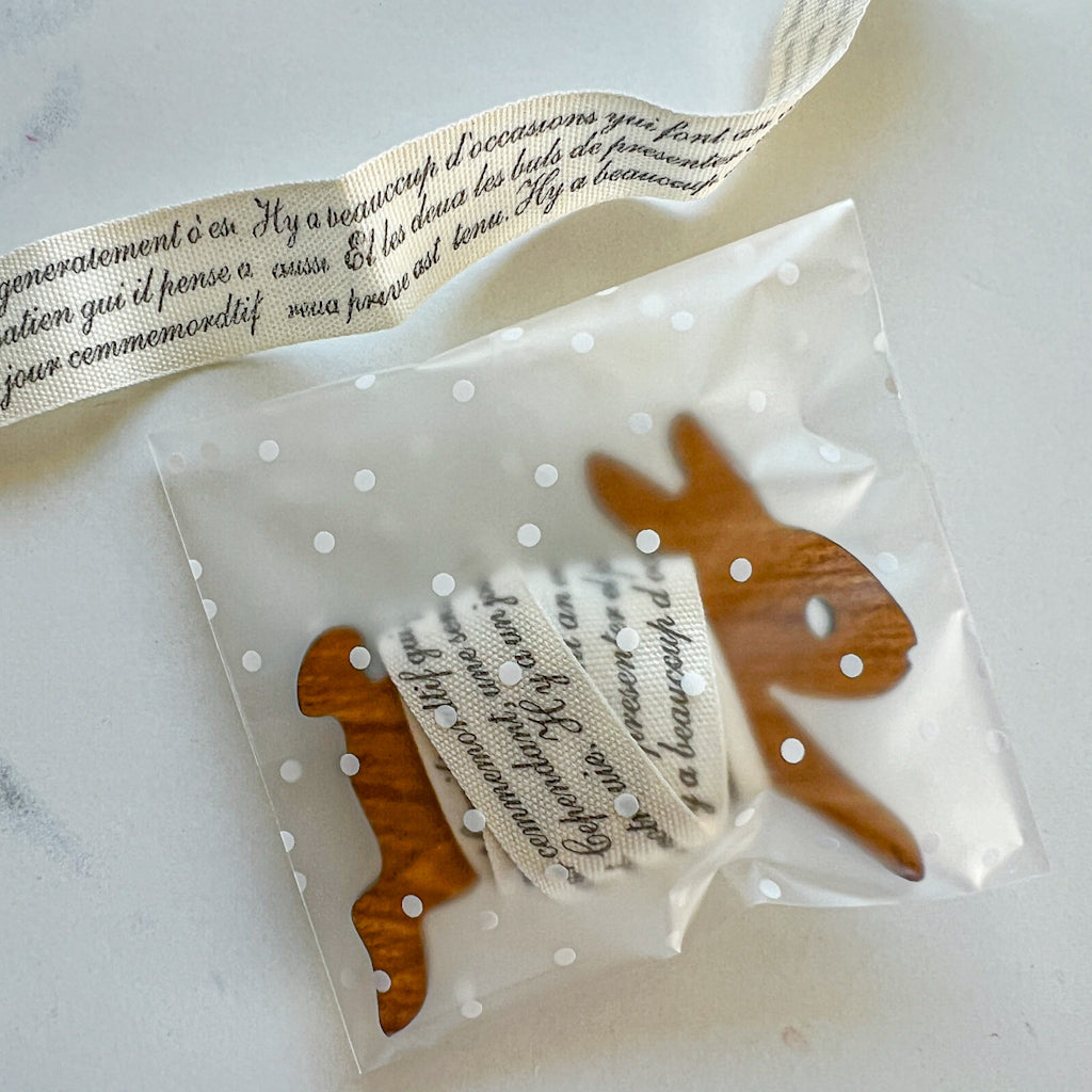 Script Ribbon Bunny Bobbin | 1 yard