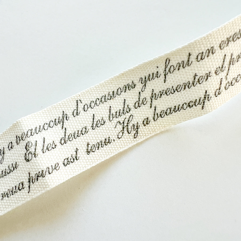 Script Ribbon Bunny Bobbin | 1 yard