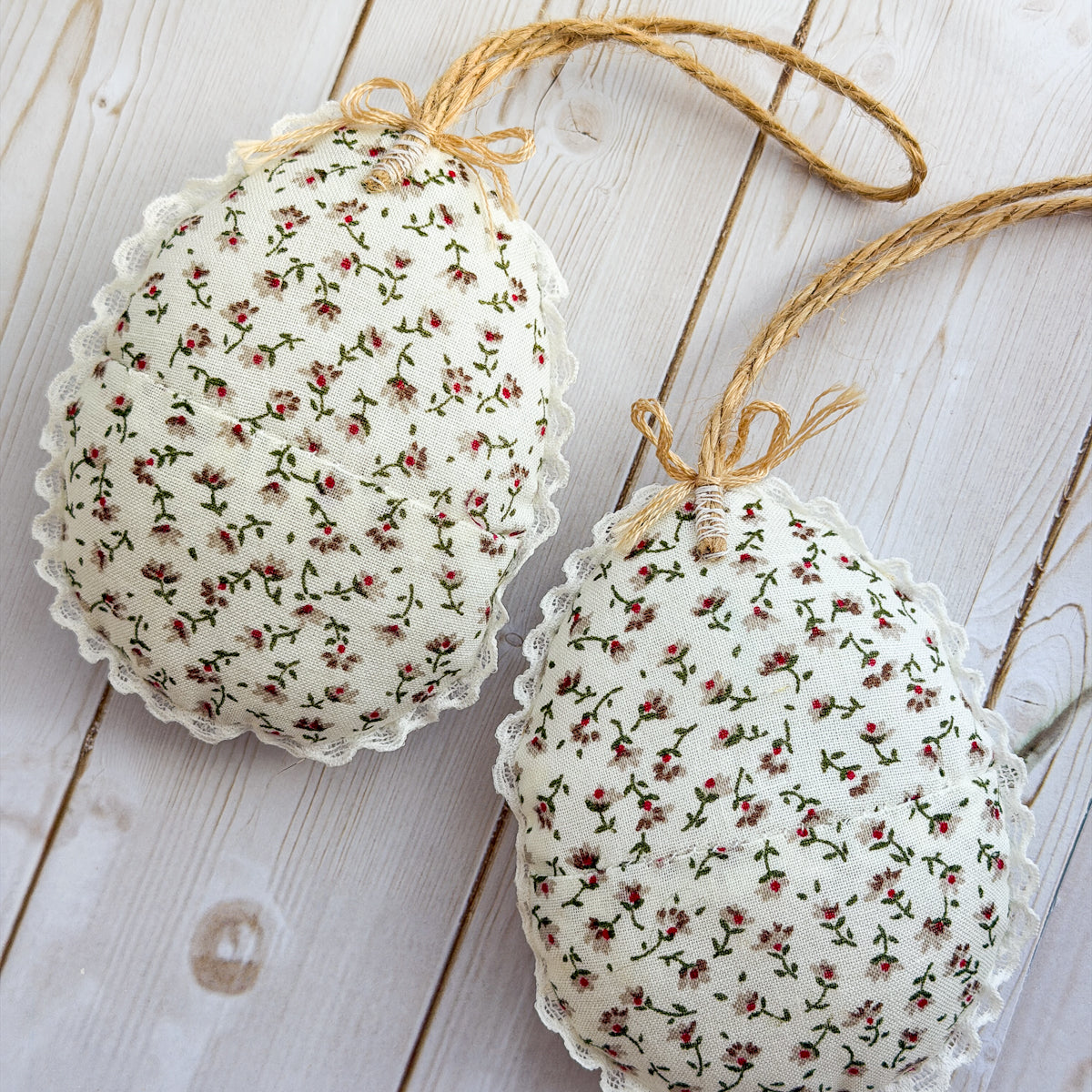Embroidered Chick & Lamb Ornaments Easter Decor