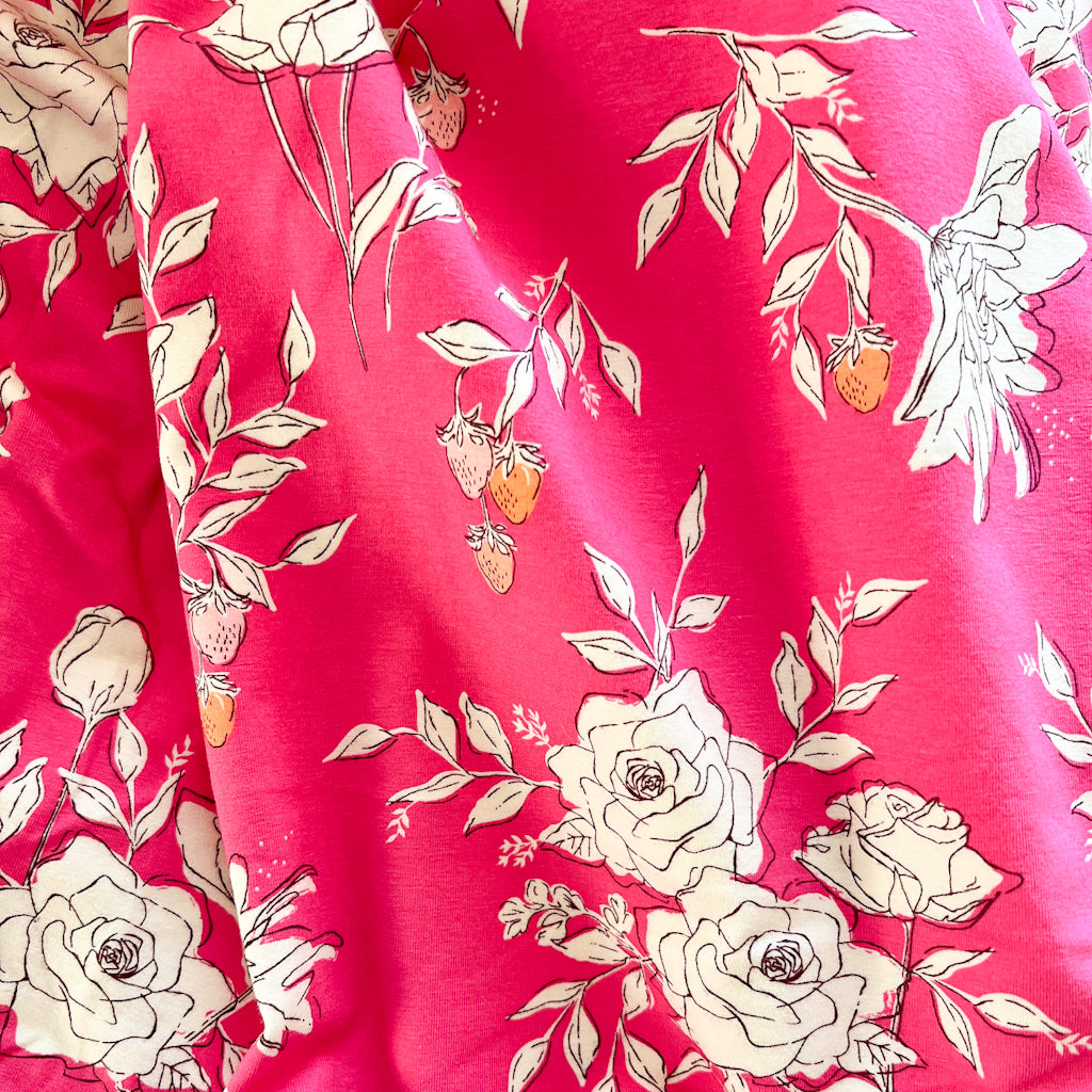 Pastoral- Fuschia KNIT fabric by Amy Sinibaldi | 1 yard