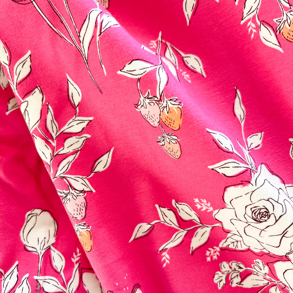 Pastoral- Fuschia KNIT fabric by Amy Sinibaldi | 1 yard