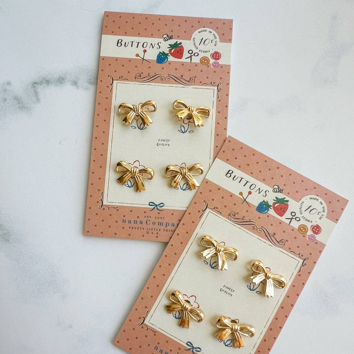 Gold Bow | Sweet sew-on shank buttons