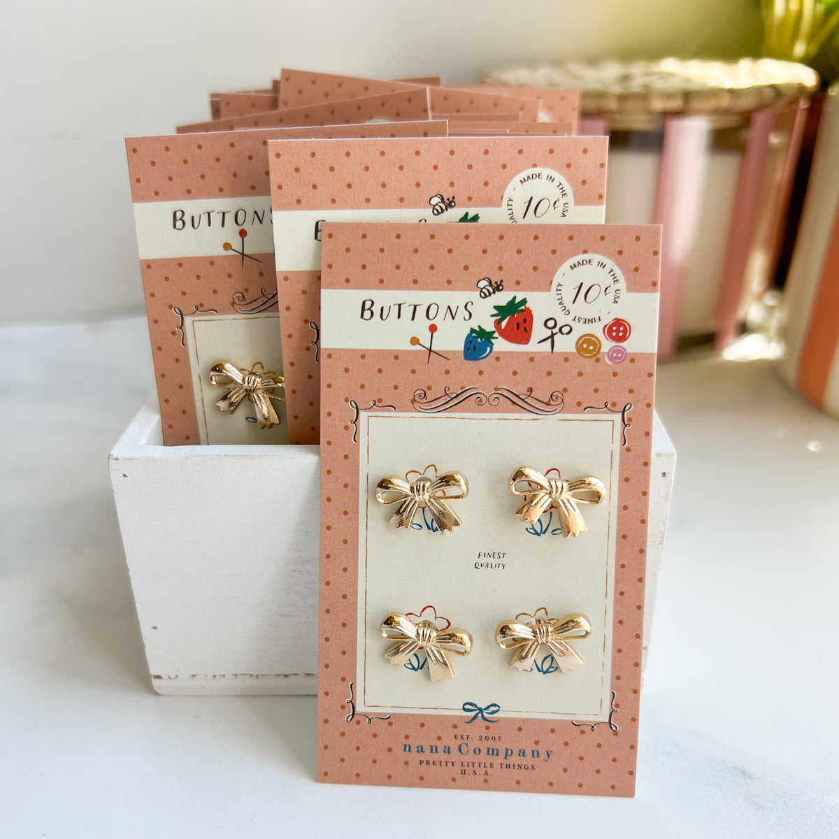 Gold Bow | Sweet sew-on shank buttons