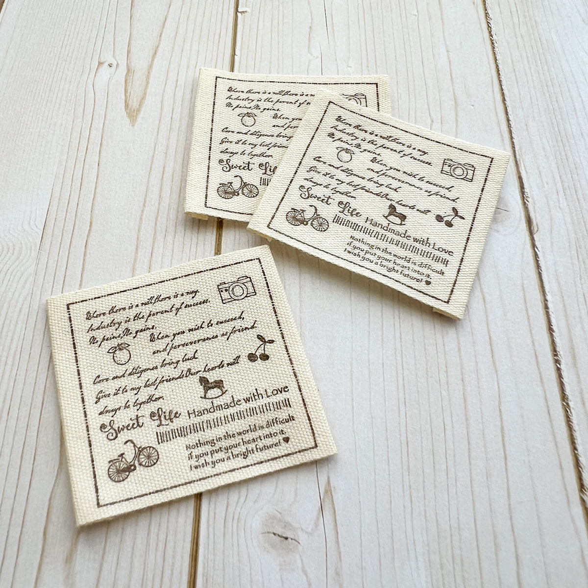 Sweet Life Printed Cotton Labels | set of three