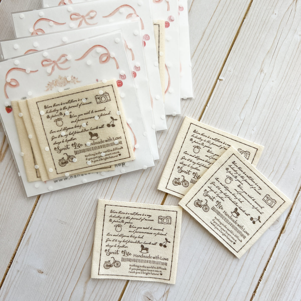 Sweet Life Printed Cotton Labels | set of three