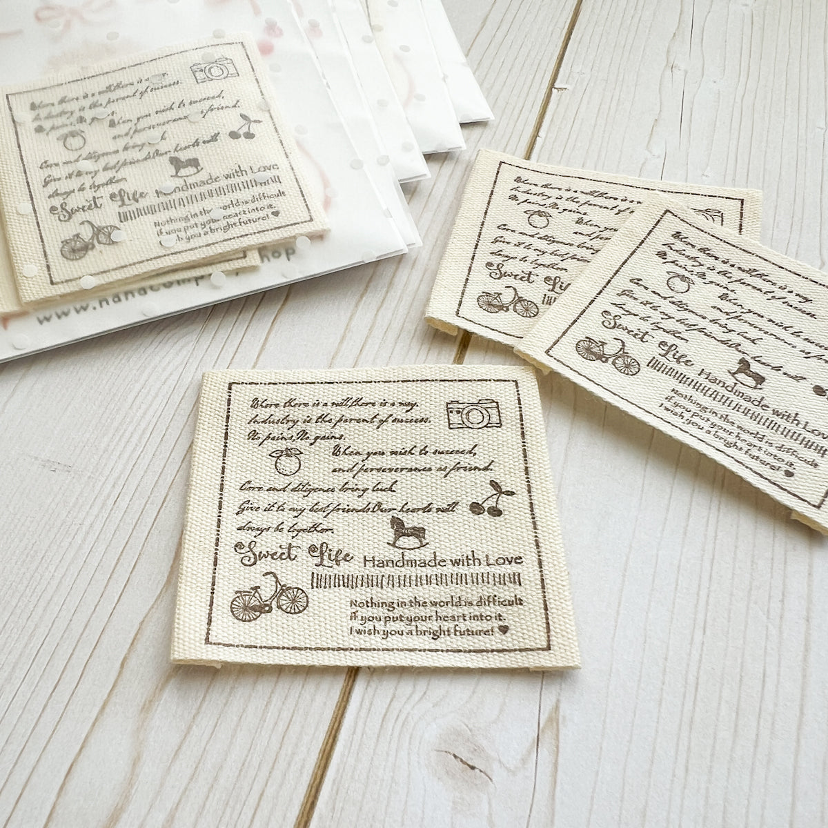 Sweet Life Printed Cotton Labels | set of three