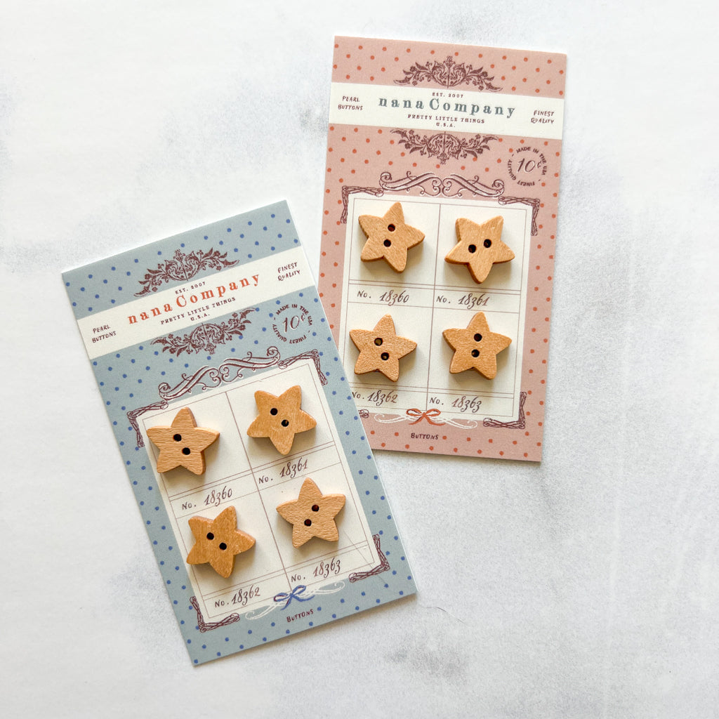 Twinkle Star wood buttons | Set of 4